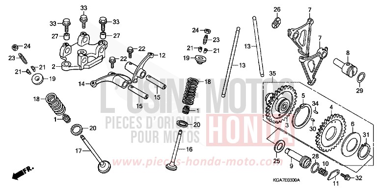 CAMSHAFT/VALVE for CG125 TITAN ES FORCE SILVER METALLIC (NH411) from 2004